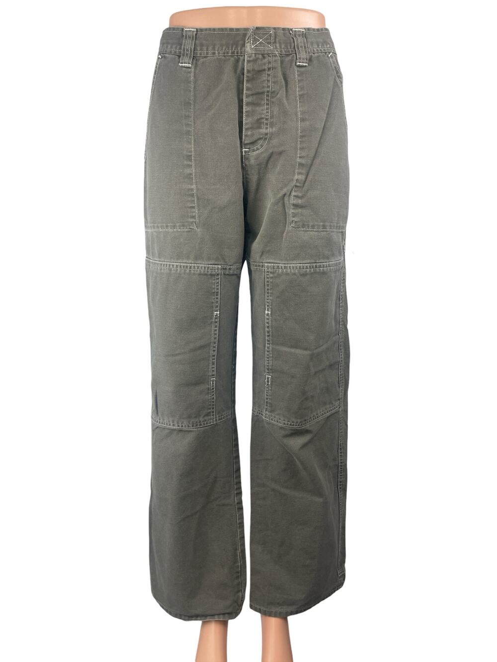 American Eagle Outfitters Women's Gray High Rise Straight Cargo Trousers Pants 6
